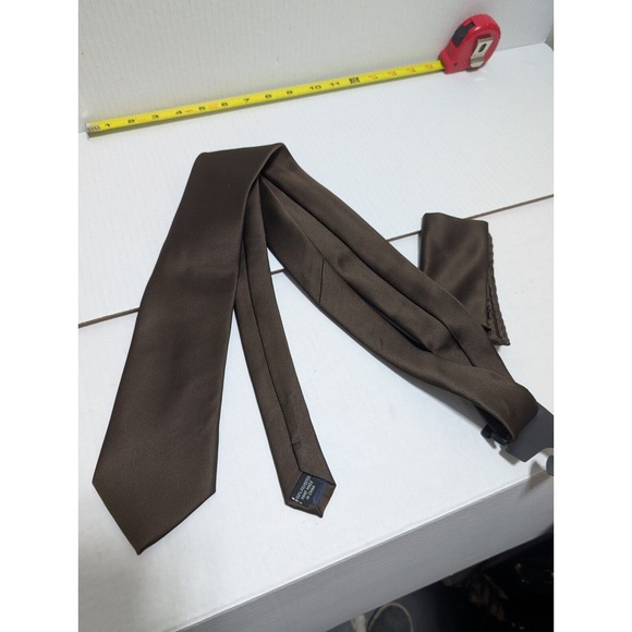 Stacy Adams Men's Necktie and  Pocket Square Set Chocolate‎ Brown 58" x 3.25" - Picture 1 of 8